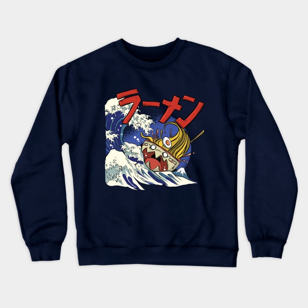 Great Ramen off kanagawa Crewneck Sweatshirt by elaissiiliass